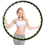 Karcsúsító hulahopp karika, 1180 gramm, mágneses masszázsfelülettel, fekete