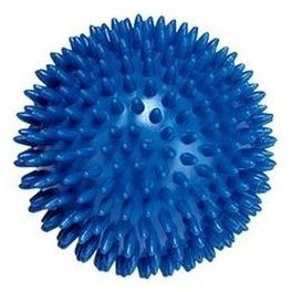 Masszázslabda, tüskés labda, kék, 9,5 cm, kemény
