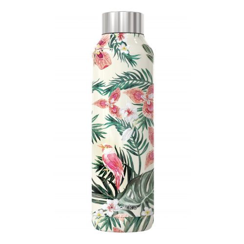 Jungle flora kulacs, 630 ml, termosz, zöld-rózsaszín-fehér