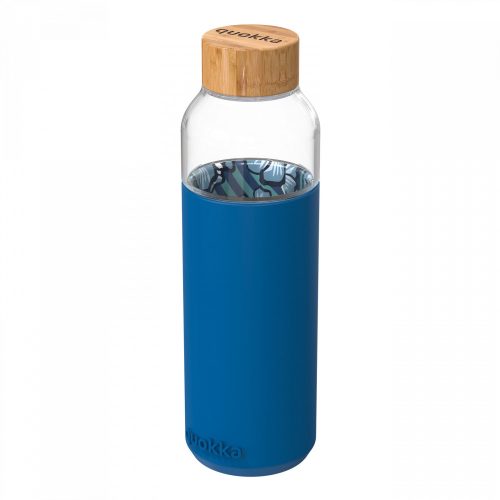 FLOW WATER FLOWERS kulacs, 660 ml, boroszilikát üveg, kék