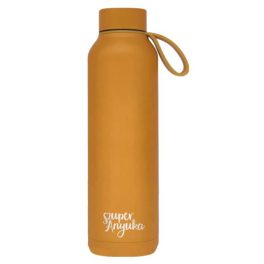   SzuperAnyuka mustársárga kulacs szilikon hordozófüllel, 630 ml, termosz