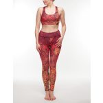 Fitnesz leggings egzotikus levelekkel