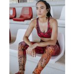 Fitnesz leggings egzotikus levelekkel