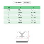 Cicás női felső mérettábla