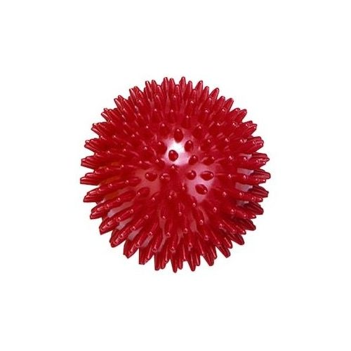 Masszázslabda, tüskés labda, piros, 9 cm, puha