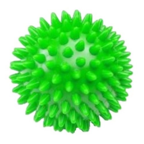 Masszázslabda, tüskés labda, zöld, 9 cm, kemény
