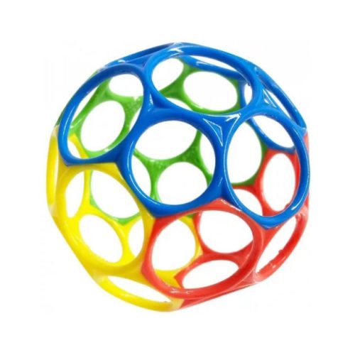 Oball - lyukacsos labda, rágóka, élénk színben, 10 cm